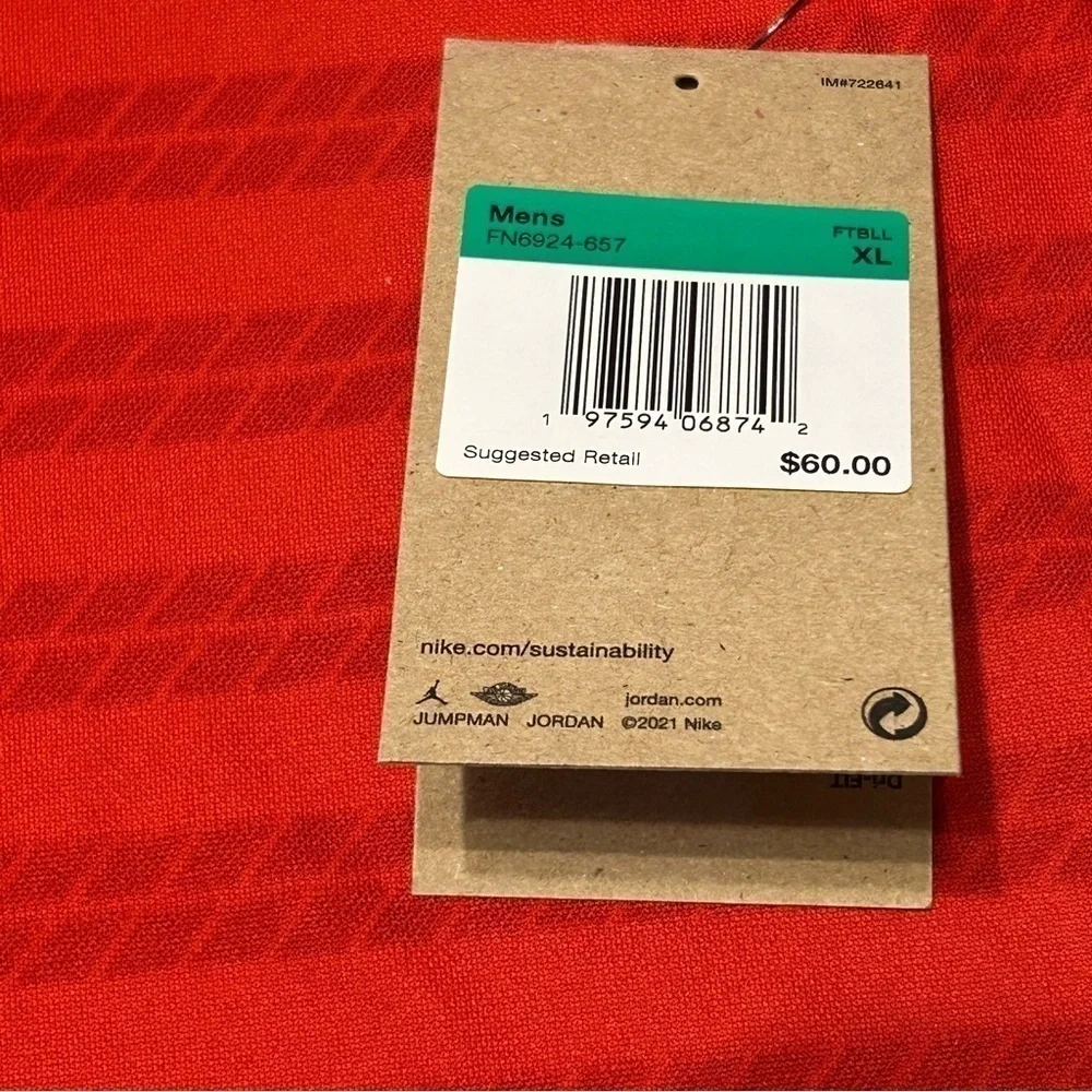 JORDAN DRI-FIT VICTORY COACHES POLO UNIVERSITY RED/GYM RED/WHITE NWT